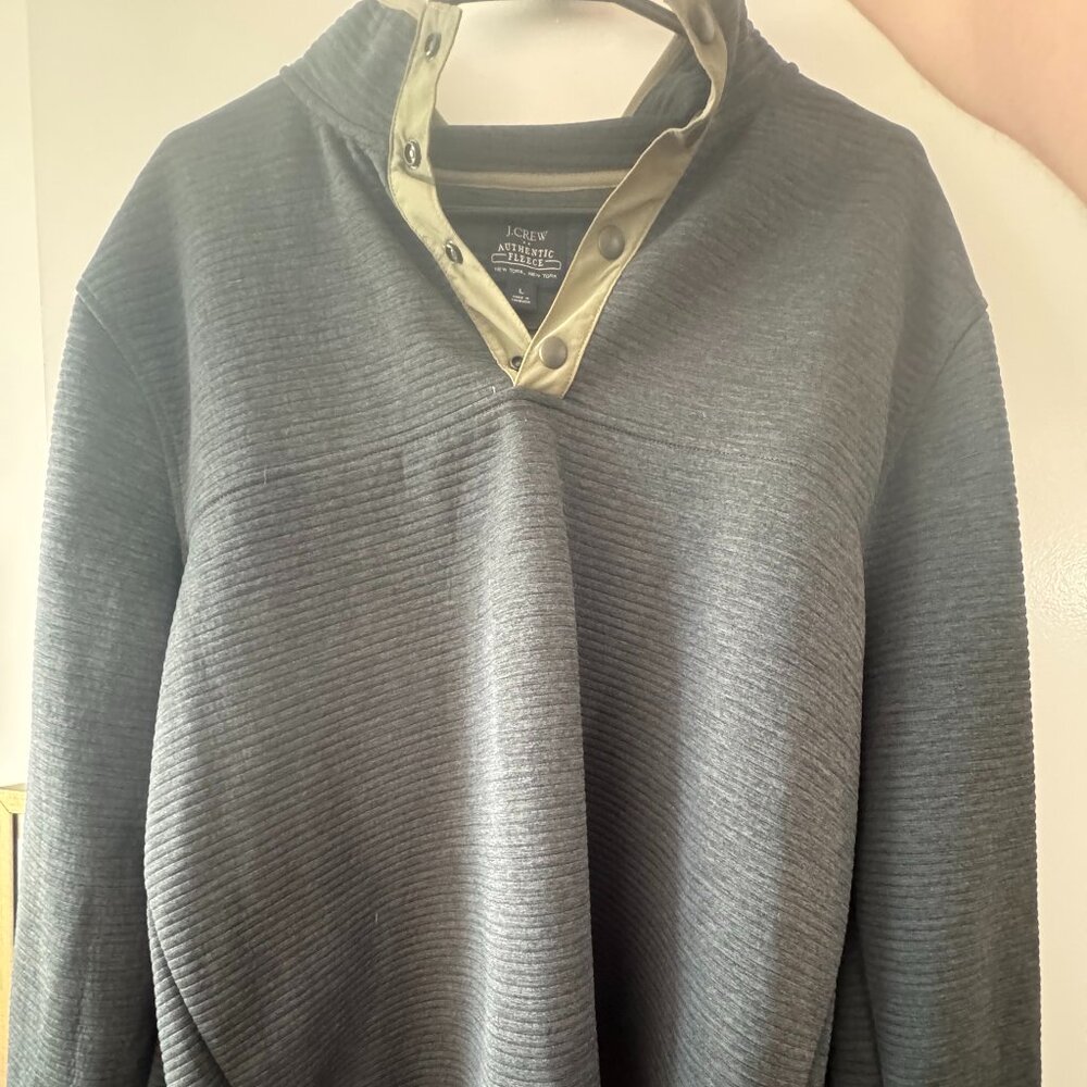 J Crew Men's Quarter Zip Button Down Fleece